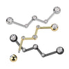 316L Surgical Steel Black PVD White CZ Constellation Industrial Barbell - Pierced Universe