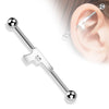 316L Surgical Steel Pistol Gun Outline Industrial Barbell