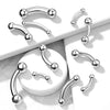 High Polished Surgical Steel Curved Multi Use Barbell Ring - Pierced Universe