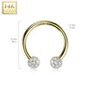 14kt Yellow Gold White Multi CZ Cluster Horseshoe