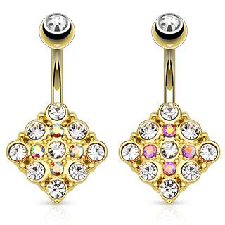 Surgical Steel Gold Plate Diamond Shape Design Belly Ring - Pierced Universe ?id=5163241093