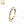 14KT Solid Yellow Gold White CZ Studded Nose Ring Hoop