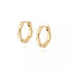 Pair of 925 Sterling Silver Gold PVD Dainty Beaded Patterned Minimal Hoop Earrings