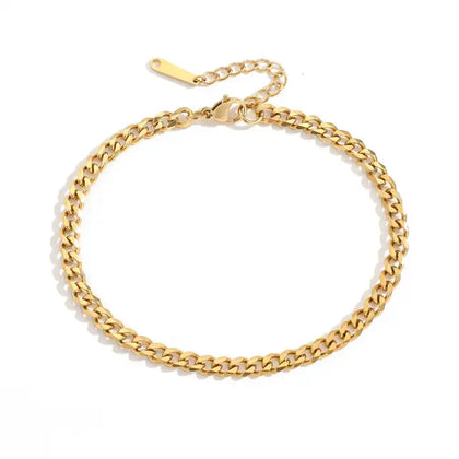 Stainless Steel Gold PVD Cuban Link Anklet