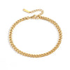 Stainless Steel Gold PVD Cuban Link Anklet