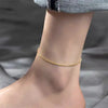 Stainless Steel Gold PVD Herrington Bone Chain Link Anklet