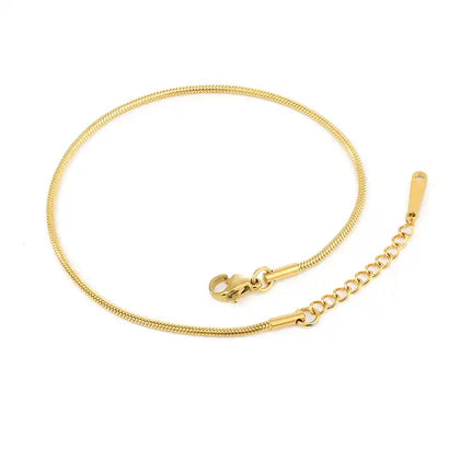 Stainless Steel Gold PVD Herrington Bone Chain Link Anklet