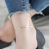 Stainless Steel Gold PVD Flat Snake Chain Link Anklet