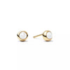 Pair of 925 Sterling Silver Gold PVD White Pearl Minimal Stud Earrings - Pierced Universe