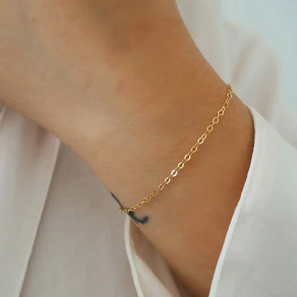 Dainty Stainless Steel Gold Chain Link Bracelet - Pierced Universe