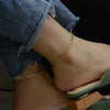 Stainless Steel Gold PVD Dainty Figaro Link Anklet