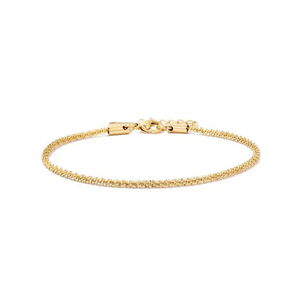 Stainless Steel Gold PVD Cauliflower Twisted Rope Anklet