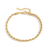 Stainless Steel Gold PVD Twisted Rope Anklet