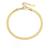 Stainless Steel Gold PVD Flat Snake Chain Link Anklet