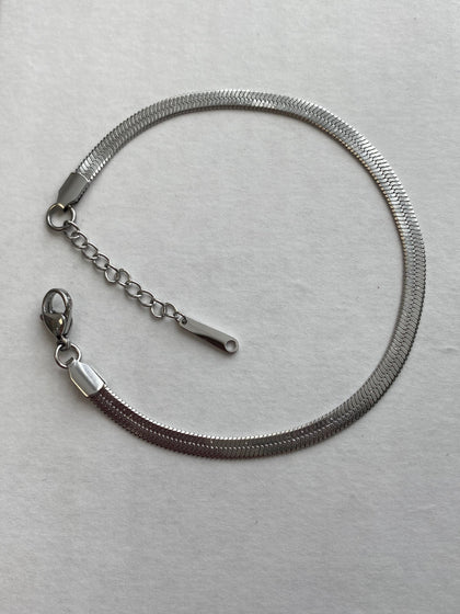 Stainless Steel Flat Snake Chain Link Anklet