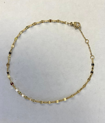 Stainless Steel Gold PVD Dainty Link Chain Anklet