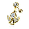 Gold Plated Surgical Steel White CZ Dangling Angel Cartilage Ring - Pierced Universe ?id=3927803166743