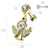 Gold Plated Surgical Steel White CZ Dangling Angel Cartilage Ring - Pierced Universe ?id=3927800741911