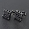 sterling silver 4x4 square pave earring with screw back