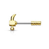 316L Surgical Steel Gold PVD Hammer Nipple Ring Straight Barbell