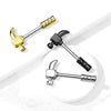 316L Surgical Steel Gold PVD Hammer Nipple Ring Straight Barbell