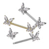 316L Surgical Steel White CZ Butterfly Nipple Ring Barbell