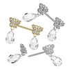 316L Surgical Steel Large White CZ Butterfly Clear Gem Dangle Nipple Ring Straight Barbell