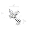 316L Surgical Steel White CZ Dainty Butterfly Flat Back Labret