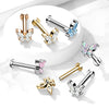 316L Surgical Steel Rose Gold PVD White CZ Dainty Butterfly Flat Back Labret