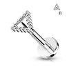 316L Surgical Steel Beaded Design Triangle Flat Back Labret