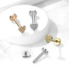 316L Surgical Steel Rose Gold PVD Ridged Heart Internally Threaded Labret