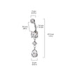 316L Surgical Steel White CZ Circle Teardrop Dangle Belly Ring