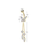 316L Surgical Steel Rose Gold PVD White CZ Butterfly With Long Chain Marquise CZ Dangle Belly Ring