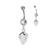 316L Surgical Steel Semi Precious Stone Opalite Dangle Belly Ring