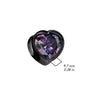 316L Surgical Steel White CZ Heart Shaped Double Flared Plug