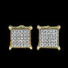 Sterling Silver 5x5 squared pave earring with screw back