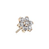 Titanium Threadless Rose Gold PVD White CZ Flower Top