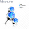 3 Gem Opal Titanium Threadless top
