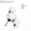 3 Gem Opal Titanium Threadless top