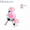 3 Gem Opal Titanium Threadless top