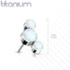 3 Gem Opal Titanium Threadless top