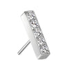 Titanium White CZ Bar Threadless Top