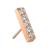 Titanium White CZ Bar Threadless Top
