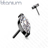 Titanium Threadless Marquise CZ Top