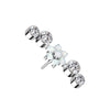 Titanium Curved White CZ With Flower Center Threadless Top