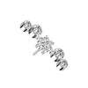 Titanium Curved White CZ With Flower Center Threadless Top