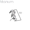 Titanium Threadless 3 gem top