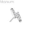Threadless titanium lightning bolt