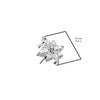 Titanium Large CZ Flower Threadless Top