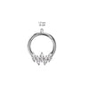 316L Surgical Steel 5 Gem Marquise White CZ Septum Daith Hinged Clicker Hoop